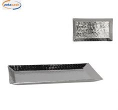 VASSOIO RETTANGOLARE METALLO SILVER 30X17.5 CM