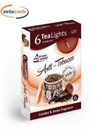 CANDELE TEA LIGHT ANTI TABACCO 6 PEZZI