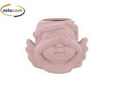 ANGIOLETTO CERAMICA ROSA NON VEDO 12X8XH9 CM