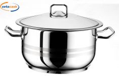 CASSERUOLA IN ACCIAIO CON COPERCHIO DIAM 36 CM INDUZIONE