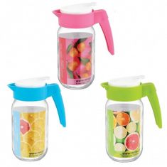 CARAFFA IN VETRO DA 1000 CC CON TAPPO IN PLASTICA