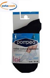 CALZA COTONE SPORTIVA NERA TG 39 42 3 PAIA POMPEA