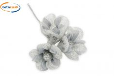 FIORI LAME' ARGENTO 12 PEZZI PER BOMBONIERE