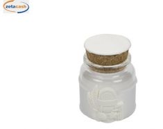 BARATTOLO VETRO TAPPO SUGHERO CON CALICE IN GESSO