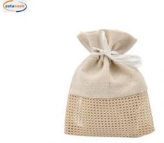 CONF 10 SACCHETTI IN COTONE E RETE COL BEIGE