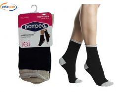 CALZINI IN COTONE DONNA NERI TG UNICA POMPEA