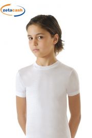 MAGLIA CORPO BIMBO BIANCO A MEZZA MANICA IN COTONE