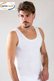 CANOTTA UOMO SPALLA LARGA COTONE BIANCA TG. 4