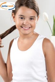 CANNOTTA BIMBA A SPALLA LARGA CON BORDINO BIANCA TG. 7