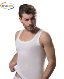 CANOTTA UOMO A SPALLA LARGA BIANCA TG. 8- 3XL