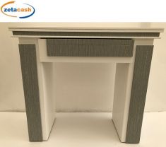 CONSOLLE INGRESSO IN LEGNO BIANCO E GRIGIO ZEBRATO