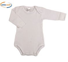 BODY NEONATO A MANICA LUNGA BIANCO 6MESI - H 68CM