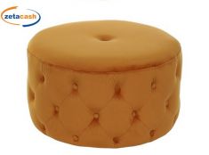 POUF IN VELLUTO ARANCIO DIAM 67X67XH38