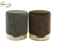 POUF MACULATO CON BORDO ORO CM 33,5X33X5 XH 42