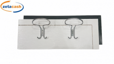 ATTACCAPANNI IN LEGNO A 2 GANCI BIANCO E NERO ZEBRATO