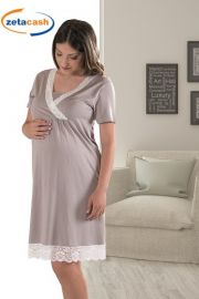 CAMICIA NOTTE DONNA PRE-POST PARTO TORTORA TG 7 2XL